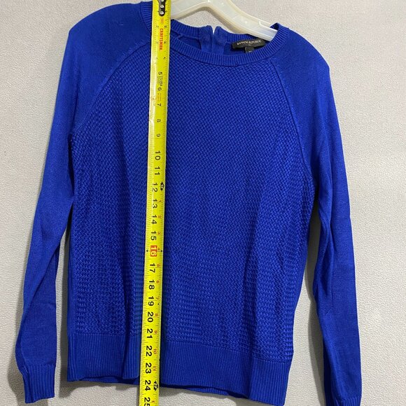 Banana Republic Blue Textured Knit Sweater XS | Lightweight Crewneck Pullover - Picture 4 of 7